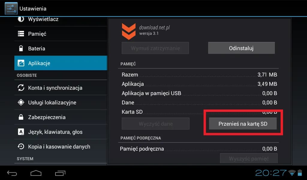 Jak przenieść aplikacje na kartę SD LG i zwolnić miejsce w telefonie